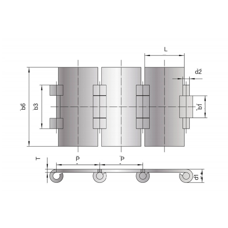 Chaîne de convoyeur à dessus plat