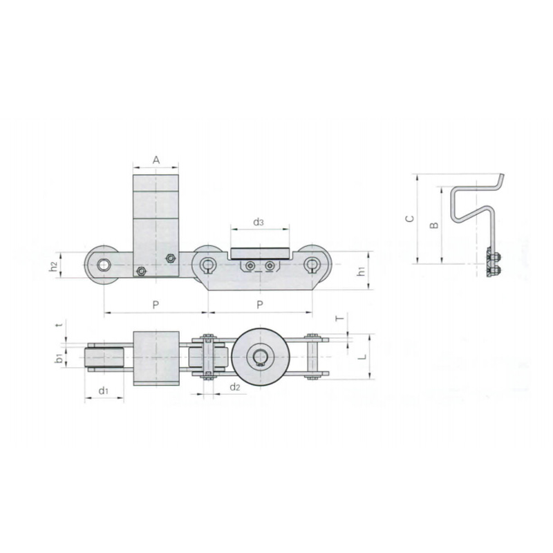 Chaîne de convoyeur pour ligne de production automobile